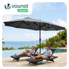 Parasol Jardin Double Aluminium 270 x 460 cm gris - voonot.com