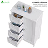 Meuble de salle de bain rangement 4 tiroirs 1 porte 82x55x30cm blanc - voonot.com