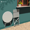 Ensemble bistro extérieur 1 table 2 chaises acier blanc - voonot.com