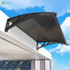 Auvent de porte marquise 120x80 cm transparent en Polycarbonate anti UV Marron - voonot.com