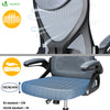 Fauteuil de Bureau Ergonomique pivotant avec appui tête et dossier toile respirant Gris - voonot.com