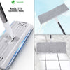 Balai microfibre et Seau Essoreur avec 6 serpillères Réutilisables Balai Plat Double compartiment blanc - voonot.com