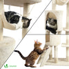 Arbre à Chat 154cm avec Griffoir Plateforme Niche XXL Beige - voonot.com