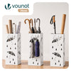 Porte-parapluies Metal avec bac de recuperation eau et 4 Crochets Motif Parapluie 15.5 x 15.5 x 43.5 cm blanc - voonot.com