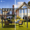 Pergola retractable 3x3m en metal et toile Polyester haute densite 180g/m2 gris - voonot.com