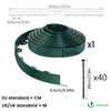 Bordure de jardin PVC flexible 20m avec piquets vert - voonot.com