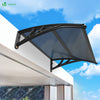 Auvent de porte marquise 100x80 cm en Polycarbonate anti UV Anthracite - voonot.com