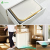Panier a linge pliable 100L avec sac intérieur cadre bambou et couvercle beige - voonot.com