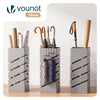 Porte-parapluies Metal avec bac de recuperation eau et 4 Crochets Motif Diagonal 15.5 x 15.5 x 43.5 cm beige - voonot.com