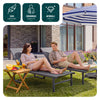Lot de 2 Bain de soleil transat aluminium en textilene 190x62x31cm gris - voonot.com