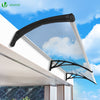 Auvent de porte marquise 200x80 cm transparent en Polycarbonate anti UV Noir - voonot.com