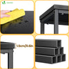 Console table 2 niveaux style industriel en metal et MDF 80x24x80 cm Noir - voonot.com