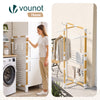 Sechoir a linge vertical tour etendoir pliable 3 niveaux 99x69x135.5 cm style bois blanc - voonot.com