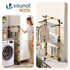 Sechoir a linge vertical tour etendoir pliable 3 niveaux 99x69x135.5 cm style bois noir - voonot.com