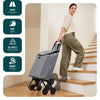 Chariot de courses pliable monte escalier style oxford gris - voonot.com