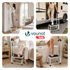 Marche pied en acier avec barre d’appui plateforme antiderapante 38x26cm blanc - voonot.com