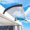 Auvent de porte marquise 100x80 cm transparent en Polycarbonate anti UV Noir - voonot.com