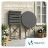 Set de Bistro en metal 1 table 2 chaises Gris - voonot.com