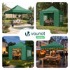 Tonnelle de jardin renforcée 3x3m pliable Barnum avec 4 parois latérales et fenêtres vert - voonot.com