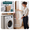 Etendoir a linge telescopique pliable extensible ailes hautes 284x55x122cm metal blanc - voonot.com