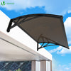 Auvent de porte marquise 120x80 cm transparent en Polycarbonate anti UV Marron - voonot.com