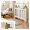 Cache radiateur en MDF avec lattes et etagere 111×19×82 cm Blanc - voonot.com