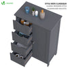 Meuble de salle de bain rangement 4 tiroirs 1 porte 82x55x30cm gris - voonot.com