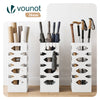 Porte-parapluies Metal avec bac de recuperation eau et 4 Crochets Motif Hexagonal 15.5 x 15.5 x 43.5 cm blanc - voonot.com