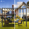 Pergola retractable 3x3m en metal et toile Polyester haute densite 180g/m2 beige - voonot.com