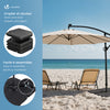 Lot de 4 dalles lestage parasol HDPE 60L eau - 100kg sable noires - voonot.com