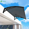 Auvent de porte marquise 100x80 cm en Polycarbonate anti UV Anthracite - voonot.com