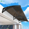 Auvent de porte marquise 200x80 cm transparent en Polycarbonate anti UV Marron - voonot.com