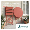 Set de Bistro en metal 1 table 2 chaises Rouge brique - voonot.com