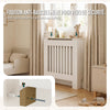 Cache radiateur en MDF avec lattes et etagere 78×19×82 cm Blanc - voonot.com