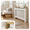 Cache radiateur en MDF avec lattes et etagere 111×19×82 cm Blanc Chêne - voonot.com