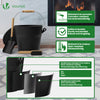 Seau à Cendres en Métal avec Couvercle Pelle et Balai à Main 5L Noir - voonot.com