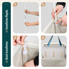 Panier a linge 3 compartiments et sacs amovibles auto ajustant avec couvercle 170L Beige - voonot.com