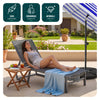 Bain de soleil transat aluminium en textilene 190x62x31cm gris - voonot.com