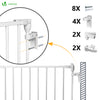 Barriere de securite cheminee pliable 3.75M 6 panneaux blanc - voonot.com