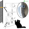 Arbre à Chat 154cm avec Griffoir Plateforme Niche XXL Gris - voonot.com