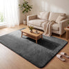 Tapis de salon poils ras doux antiderapant 160x230cm uni anthracite - voonot.com