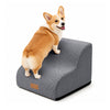 Escalier pour chien et chat en mousse haute densite et housse lavable 40x40x30cm gris - voonot.com