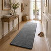 Tapis de salon poils ras doux antiderapant 60x180cm uni anthracite - voonot.com