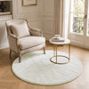 Tapis de salon poils ras doux antiderapant ф120cm uni crème - voonot.com