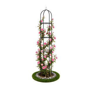 Tuteur de jardin obelisque 194 cm en metal Noir
