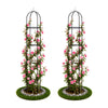 Lot de 2 Tuteur de jardin obelisque 194 cm en metal Noir