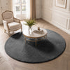 Tapis de salon poils ras doux antiderapant ф160cm uni anthracite - voonot.com