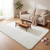 Tapis de salon poils ras doux antiderapant 160x230cm uni crème - voonot.com
