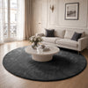 Tapis de salon poils ras doux antiderapant ф200cm uni anthracite - voonot.com