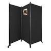 Paravent interieur separateur avec roue 3 panneaux autoportant pliable 262 x 30 x 180 cm Anthracite - voonot.com
